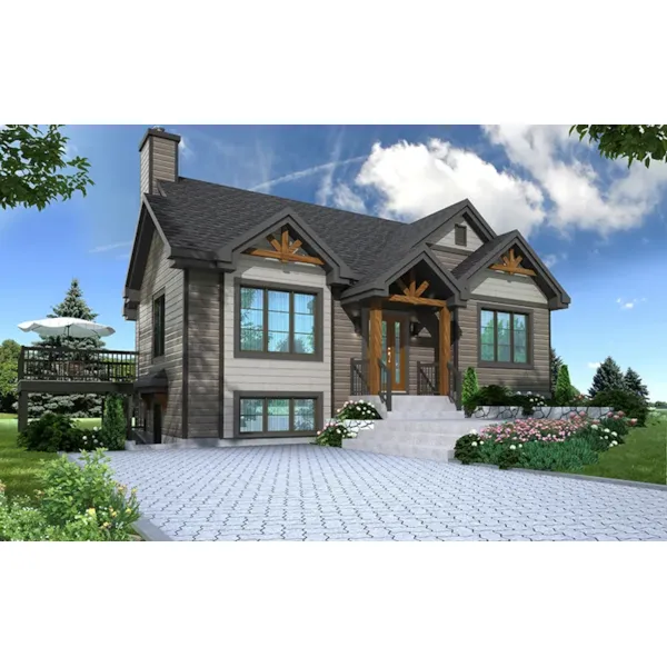 Mountain House Plan Front of Home - Patton Peak Craftsman Home 032D-1033 - Shop House Plans and More