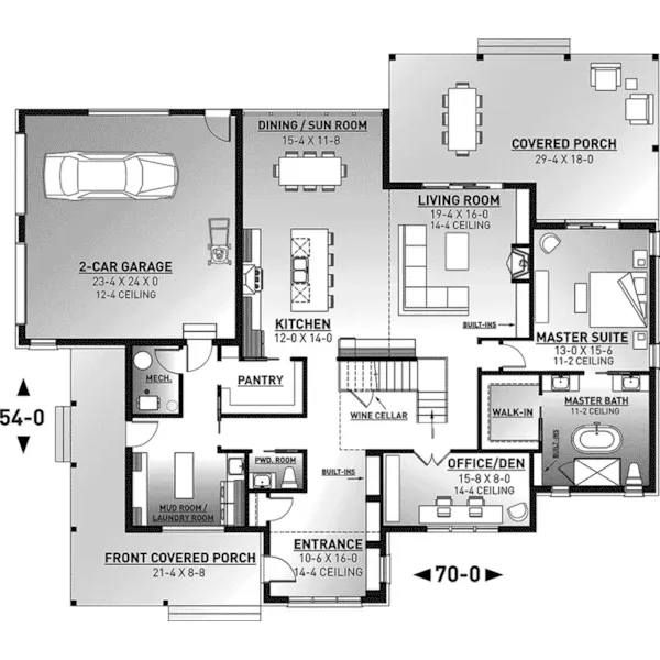 Luxury House Plan First Floor - Raymar Modern Home 032D-1034 - Shop House Plans and More