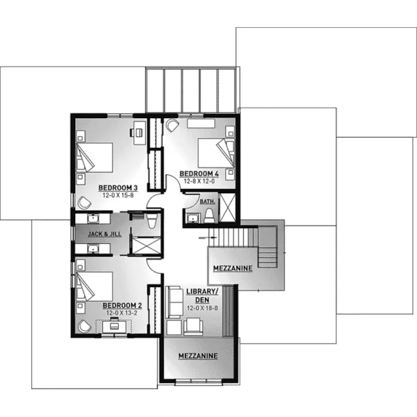 Luxury House Plan Second Floor - Raymar Modern Home 032D-1034 - Shop House Plans and More