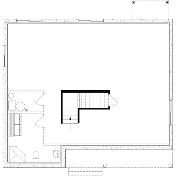 Traditional House Plan Basement Floor - Clarendon Lane Ranch Home 032D-1039 - Search House Plans and More