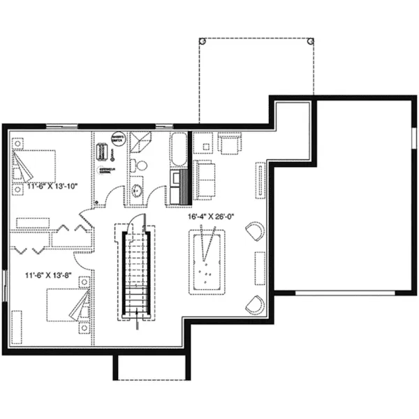 Mountain House Plan Lower Level Floor - Atmore Bay Craftsman Home 032D-1040 - Shop House Plans and More