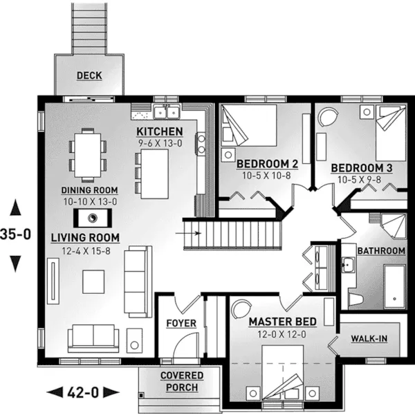 Craftsman House Plan First Floor - Aspen Creek Craftsman Home 032D-1041 - Search House Plans and More