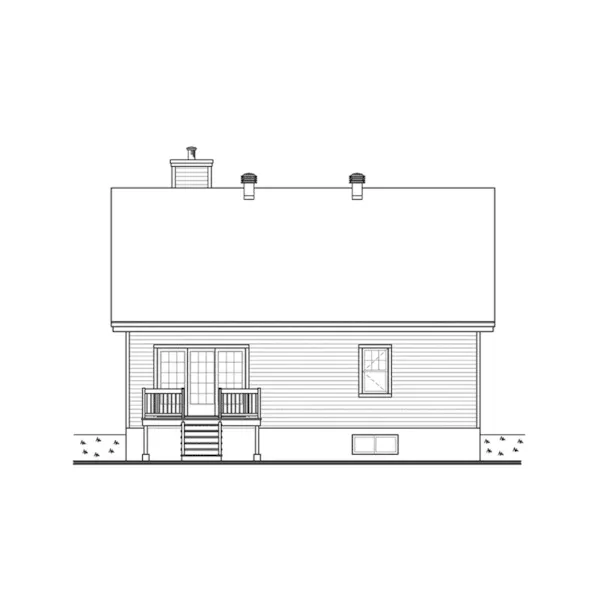 Ranch House Plan Rear Elevation - Carefree Canyon Craftsman Home 032D-1042 - Shop House Plans and More