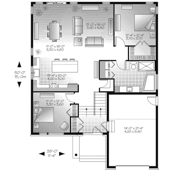 Modern House Plan First Floor - Dawes Modern Home 032D-1044 - Shop House Plans and More