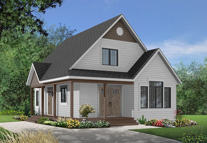 Rustic House Plan Front of Home - 032D-1046 - Shop House Plans and More