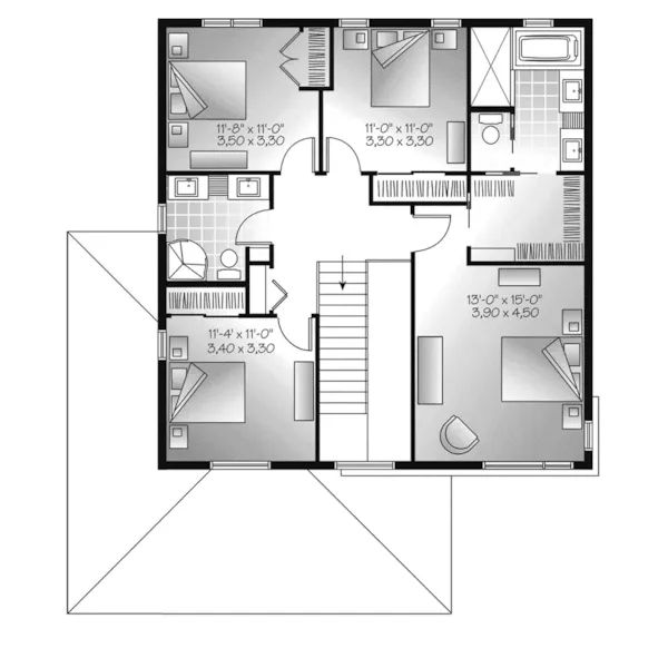 Contemporary House Plan Second Floor - Orville Hill Two-Story Home 032D-1049 - Shop House Plans and More