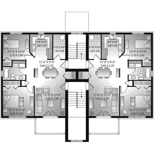 Contemporary House Plan Second Floor - McLeans Point Multi-Family Home 032D-1052 - Shop House Plans and More