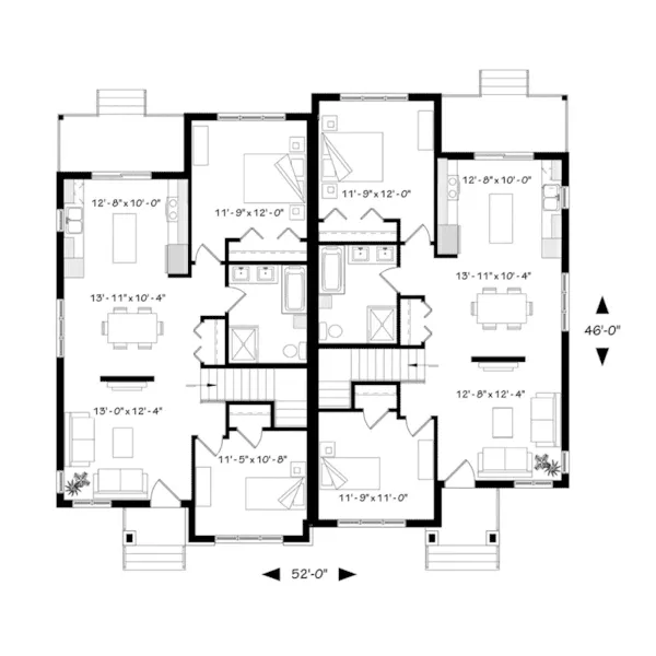 Country House Plan First Floor - Carlow Place Duplex Home 032D-1056 - Shop House Plans and More