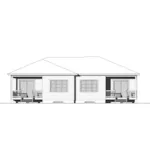 Country House Plan Rear Elevation - Carlow Place Duplex Home 032D-1056 - Shop House Plans and More