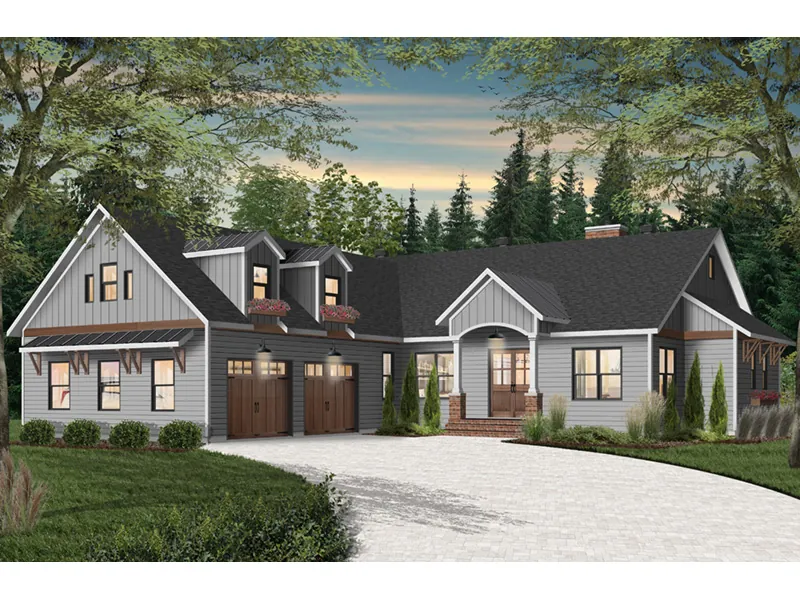 Farmhouse Plan Front Photo 03 - Shaw Spring Modern Farmhouse 032D-1060 - Shop House Plans and More