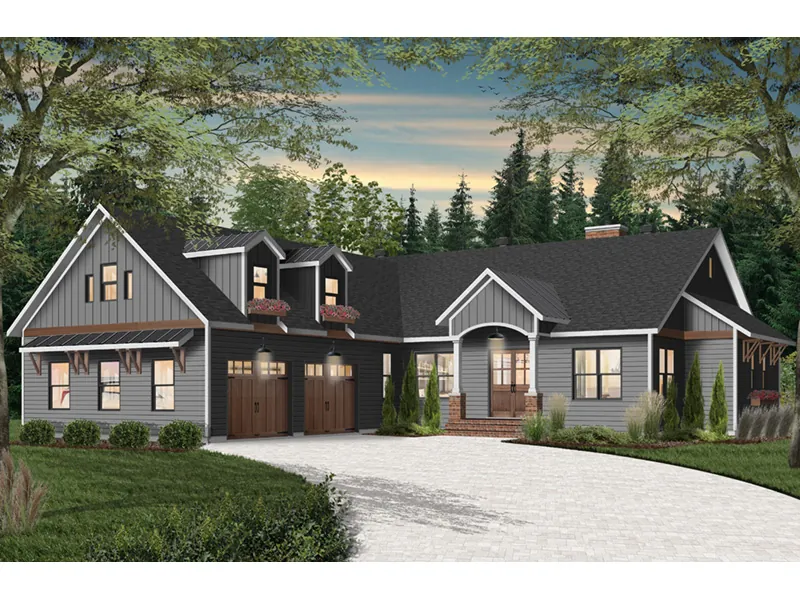 Farmhouse Plan Front Photo 05 - Shaw Spring Modern Farmhouse 032D-1060 - Shop House Plans and More