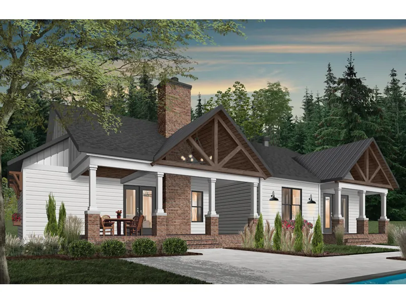 Farmhouse Plan Rear Photo 01 - Shaw Spring Modern Farmhouse 032D-1060 - Shop House Plans and More