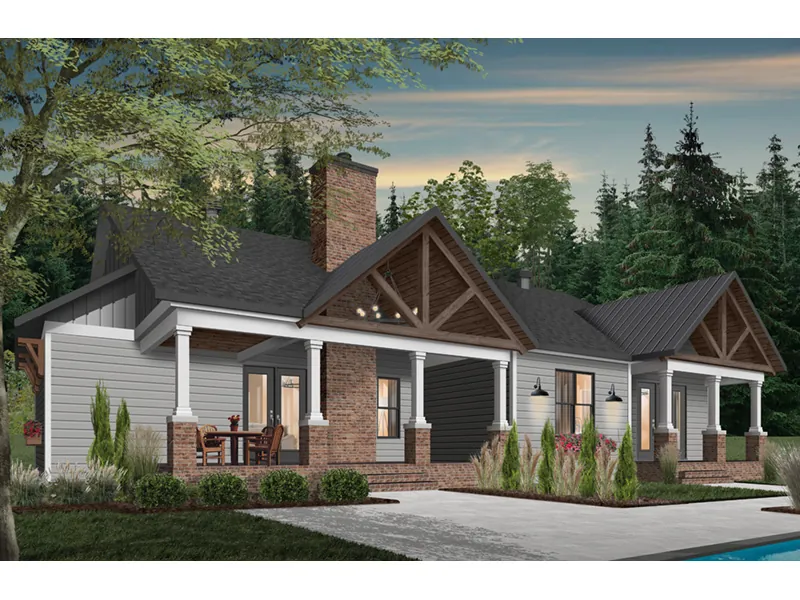 Farmhouse Plan Rear Photo 02 - Shaw Spring Modern Farmhouse 032D-1060 - Shop House Plans and More