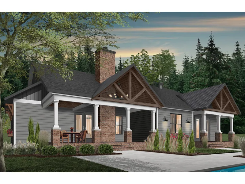 Farmhouse Plan Rear Photo 04 - Shaw Spring Modern Farmhouse 032D-1060 - Shop House Plans and More