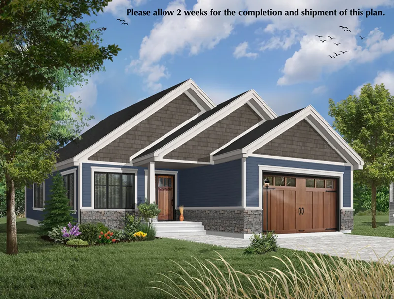 Mountain House Plan Front of Home - Morrison Hollow Ranch Home 032D-1062 - Shop House Plans and More