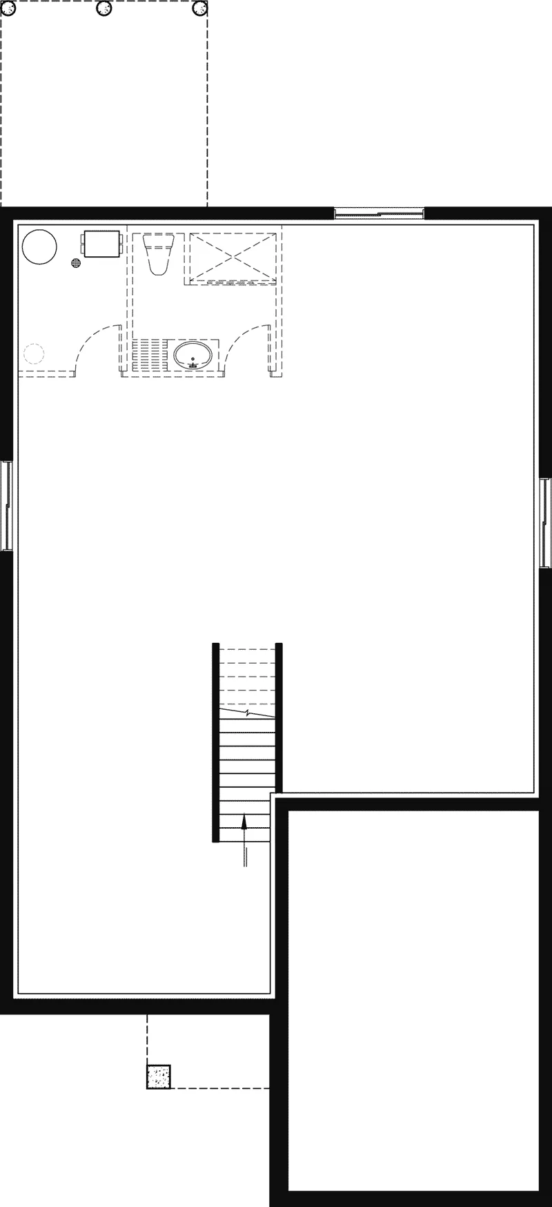 Mountain House Plan Lower Level Floor - Morrison Hollow Ranch Home 032D-1062 - Shop House Plans and More