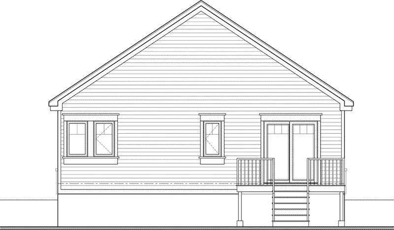 Mountain House Plan Rear Elevation - Morrison Hollow Ranch Home 032D-1062 - Shop House Plans and More