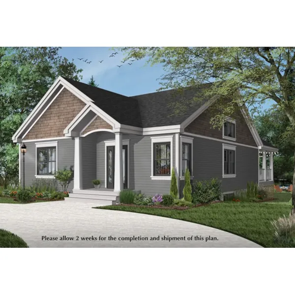 Craftsman House Plan Front of Home - Moore Creek Ranch Home 032D-1063 - Shop House Plans and More