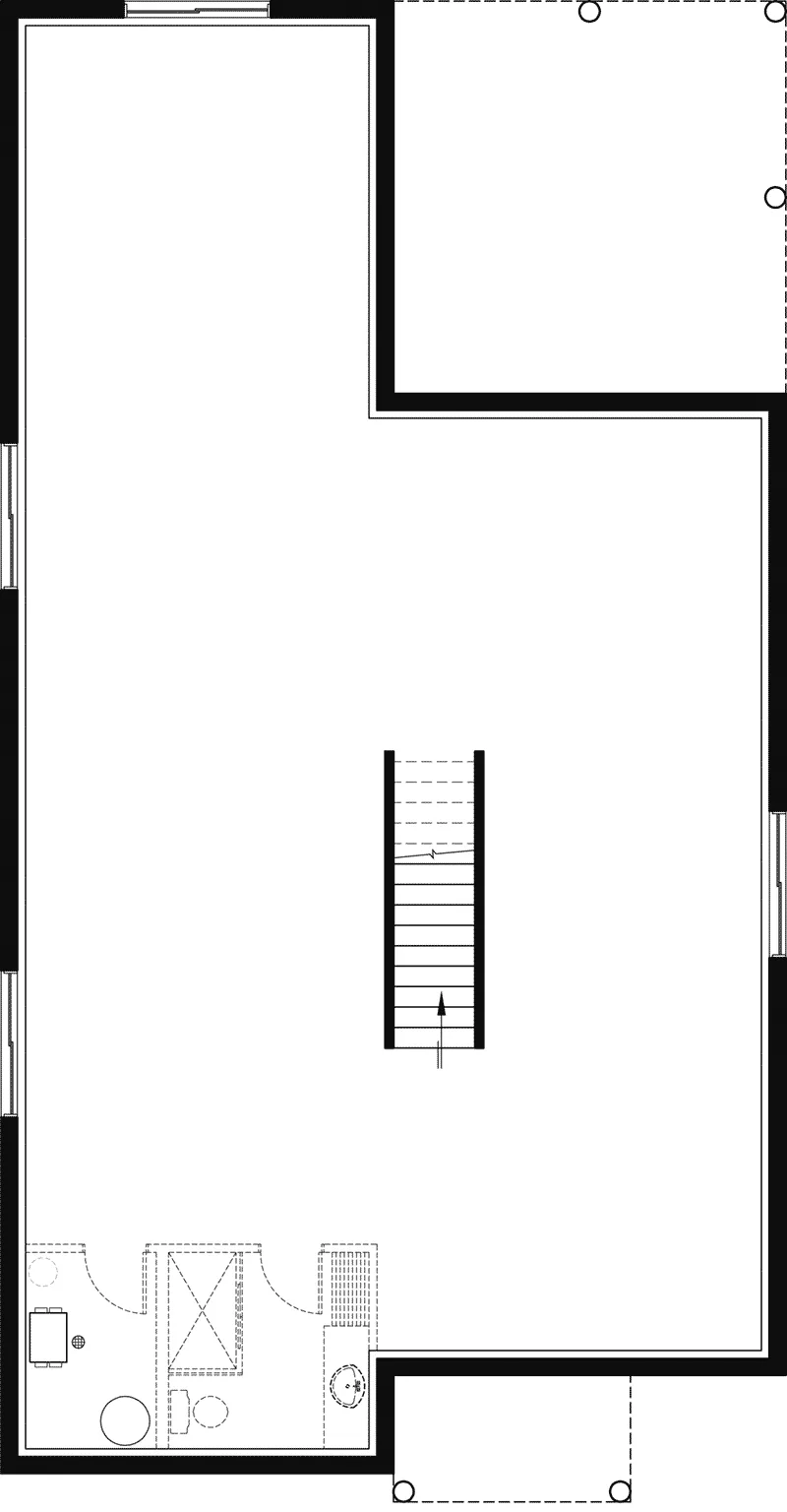 Ranch House Plan Lower Level Floor - 032D-1063 - Shop House Plans and More