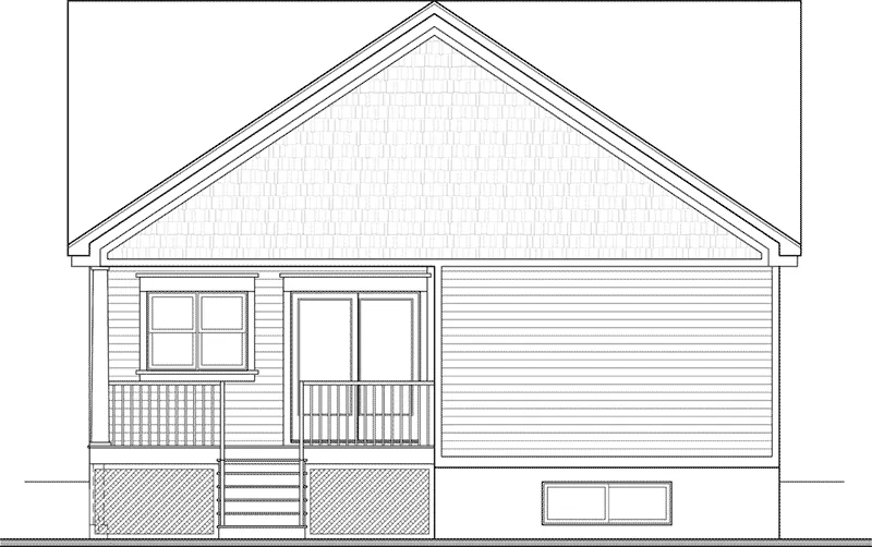 Ranch House Plan Rear Elevation - 032D-1063 - Shop House Plans and More