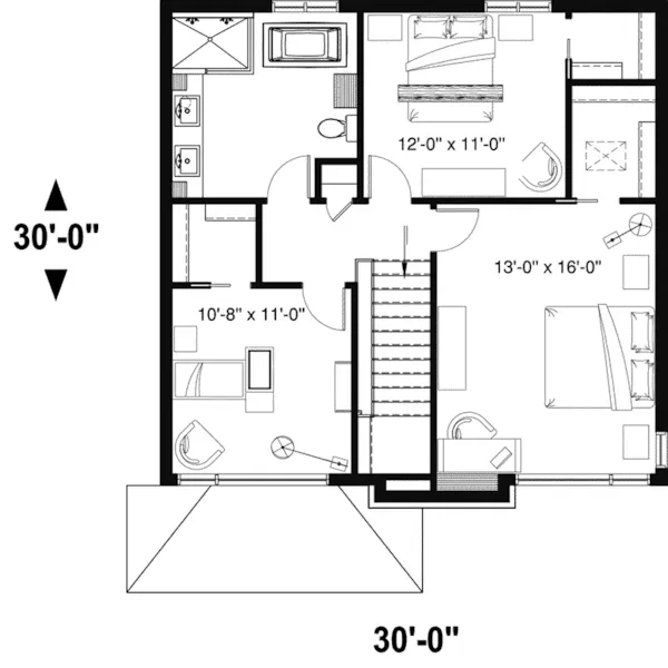 Rustic House Plan Second Floor - Canoe Trail Rustic Modern Home 032D-1066 - Shop House Plans and More