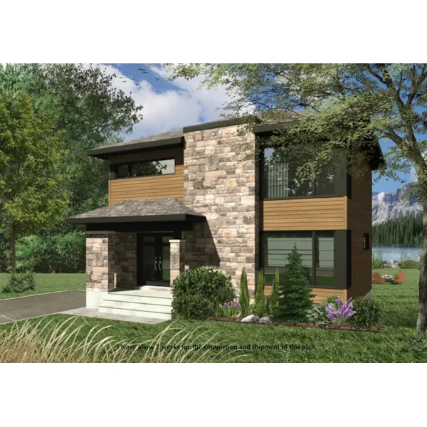 Rustic House Plan Front of Home - Canoe Trail Rustic Modern Home 032D-1066 - Shop House Plans and More