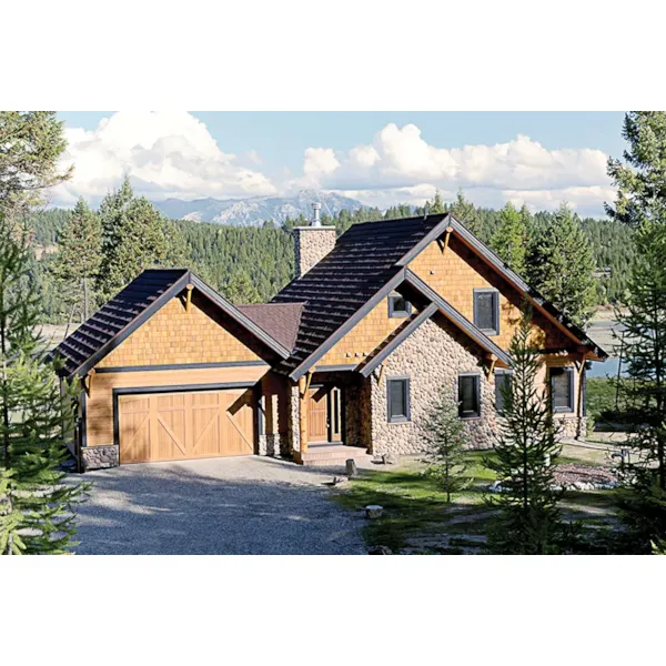 Bungalow House Plan Front Photo of House - Barron Pass Rustic Home 032D-1068 - Shop House Plans and More