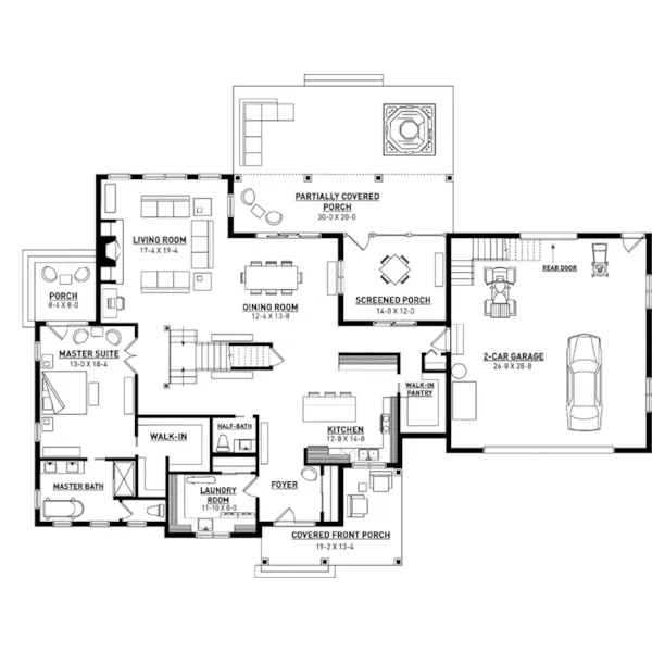 Luxury House Plan First Floor - Adeliade Modern Farmhouse 032D-1069 - Shop House Plans and More