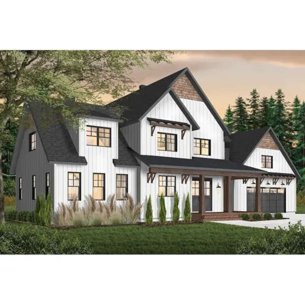 Luxury House Plan Front Photo 01 - Adeliade Modern Farmhouse 032D-1069 - Shop House Plans and More