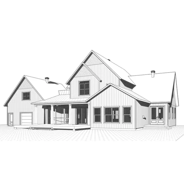 Luxury House Plan Rear Elevation - Adeliade Modern Farmhouse 032D-1069 - Shop House Plans and More