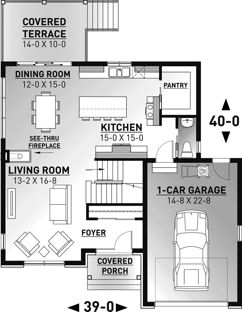 Colonial House Plan First Floor - 032D-1070 - Shop House Plans and More