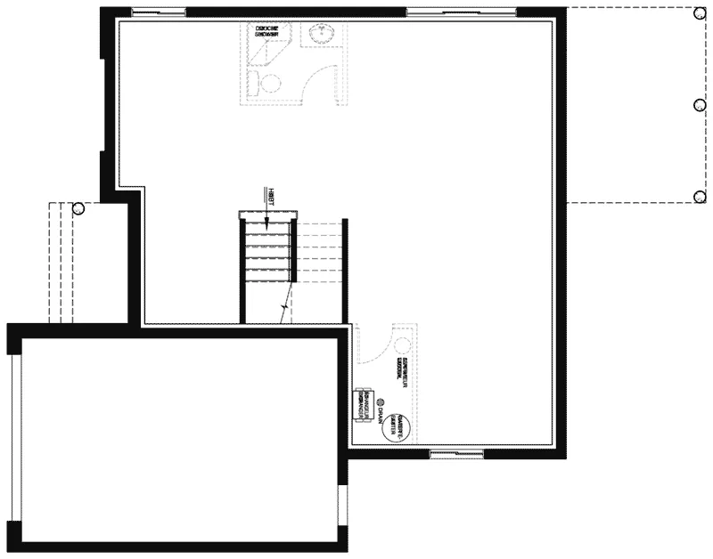Colonial House Plan Lower Level Floor - 032D-1070 - Shop House Plans and More