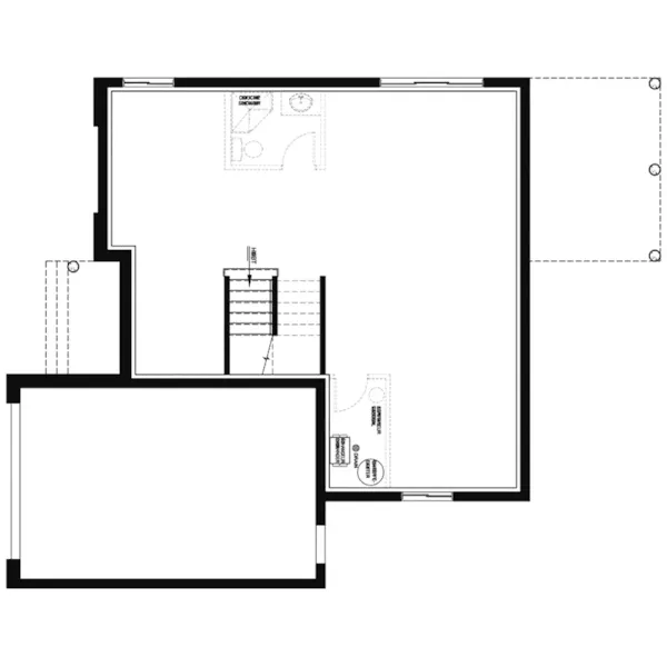 Colonial House Plan Lower Level Floor - Belle Prairie Craftsman Home 032D-1070 - Shop House Plans and More