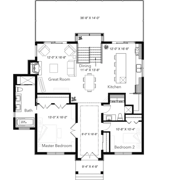 European House Plan First Floor - Matterhorn Modern Home 032D-1071 - Shop House Plans and More