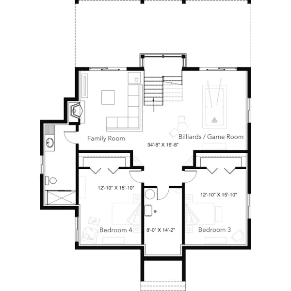 European House Plan Lower Level Floor - Matterhorn Modern Home 032D-1071 - Shop House Plans and More