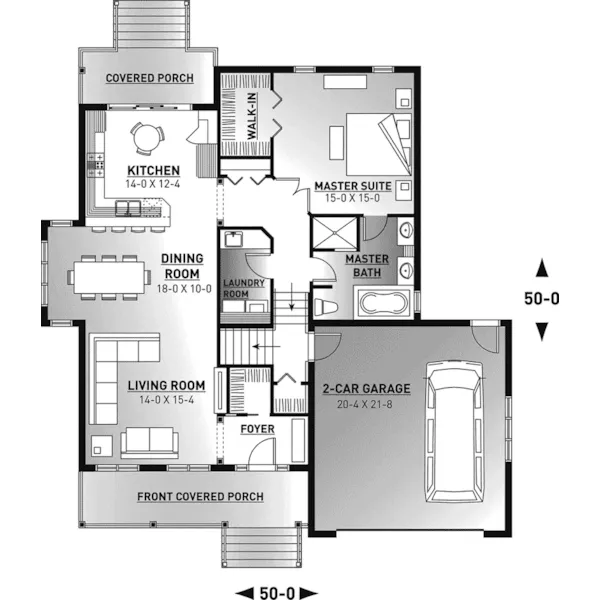 Farmhouse Plan First Floor - Megan Meadow Country Home 032D-1072 - Shop House Plans and More