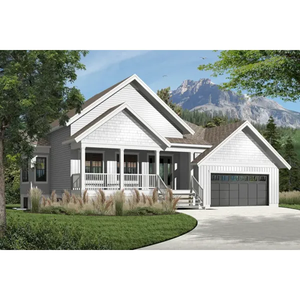 Farmhouse Plan Front of Home - Megan Meadow Country Home 032D-1072 - Shop House Plans and More