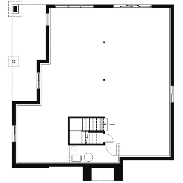 Rustic House Plan Lower Level Floor - Montero Modern Home 032D-1073 - Shop House Plans and More