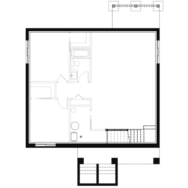 Cabin & Cottage House Plan Lower Level Floor - Somers Bay Craftsman Home 032D-1077 - Shop House Plans and More