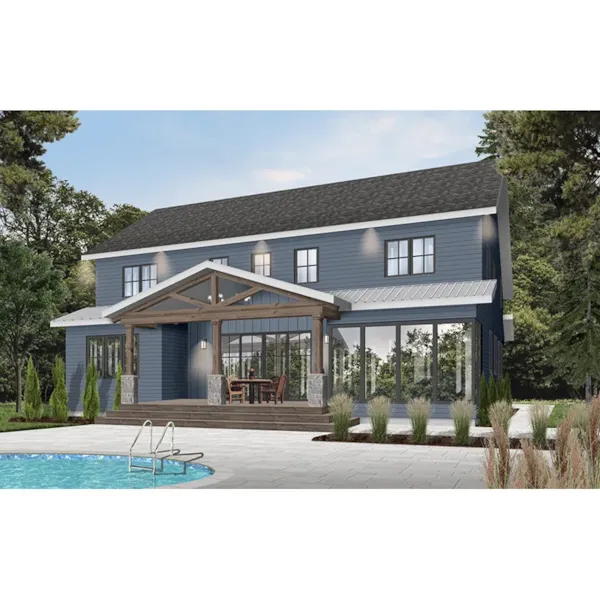 Modern Farmhouse Plan Rear Photo 03 - Holly Hollow Home 032D-1078 - Shop House Plans and More