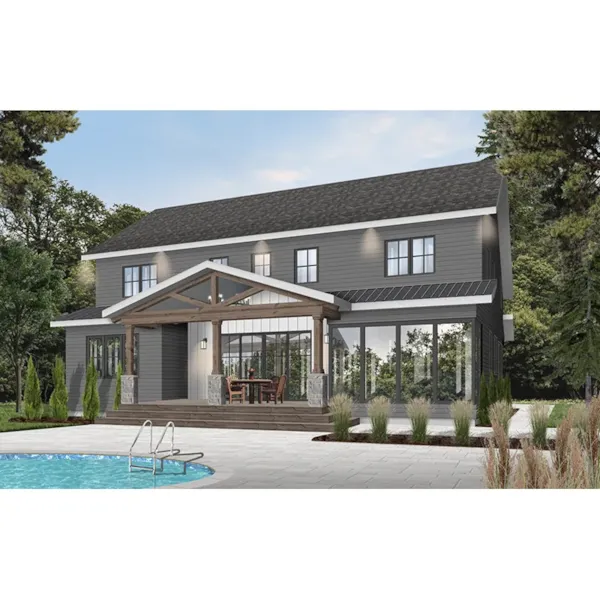 Modern Farmhouse Plan Rear Photo 04 - Holly Hollow Home 032D-1078 - Shop House Plans and More