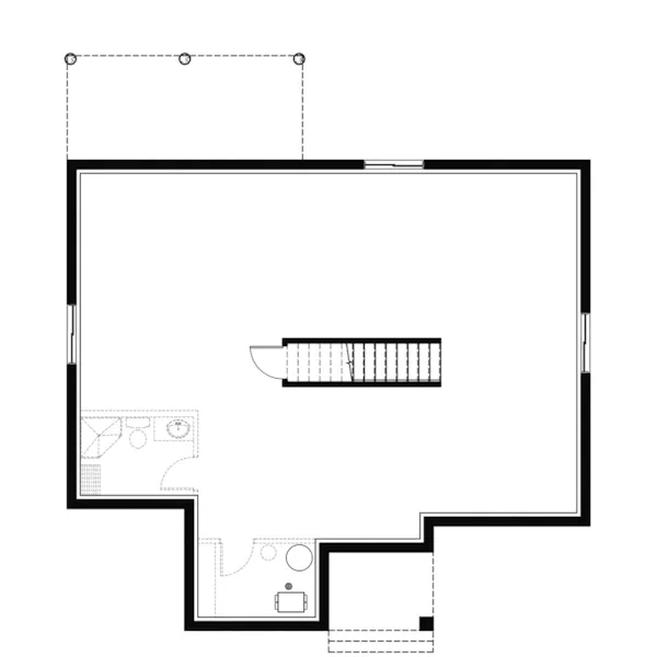 Beach & Coastal House Plan Basement Floor - Everett Bay Modern Home 032D-1080 - Shop House Plans and More