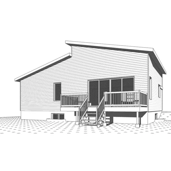 Beach & Coastal House Plan Rear Elevation - Everett Bay Modern Home 032D-1080 - Shop House Plans and More