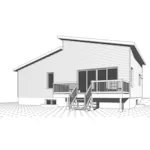 Beach & Coastal House Plan Rear Elevation - Everett Bay Modern Home 032D-1080 - Shop House Plans and More