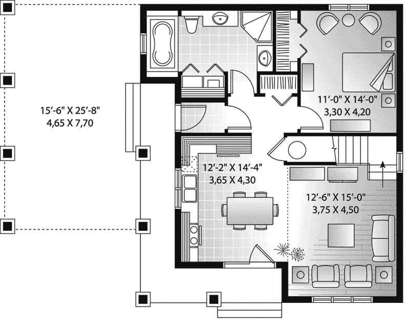 Mountain House Plan First Floor - 032D-1082 - Shop House Plans and More