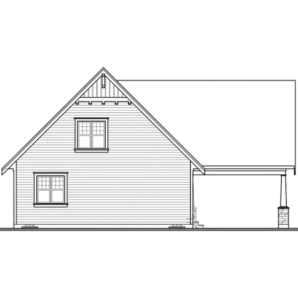 Cabin & Cottage House Plan Rear Elevation - Clinton Lake Craftsman Home 032D-1082 - Shop House Plans and More