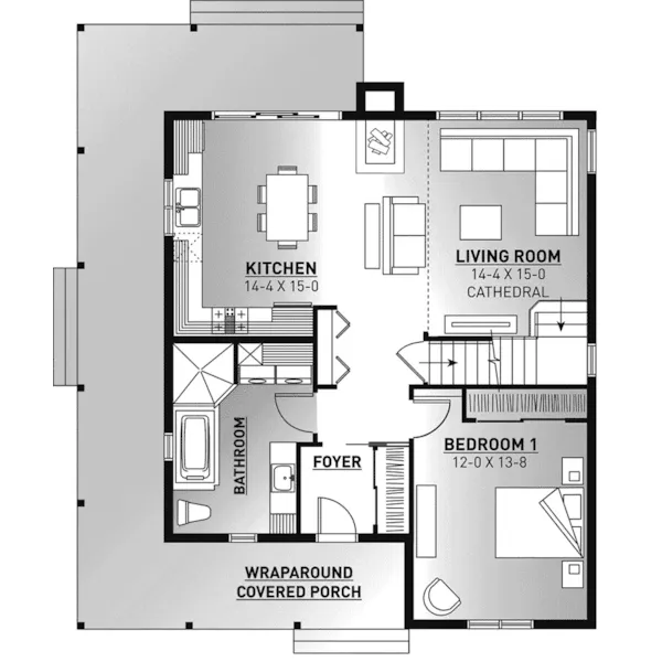 Ranch House Plan First Floor - Bryan Lane Modern Farmhouse 032D-1083 - Shop House Plans and More