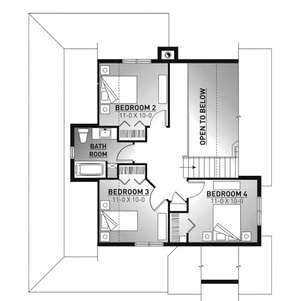 Ranch House Plan Second Floor - Bryan Lane Modern Farmhouse 032D-1083 - Shop House Plans and More