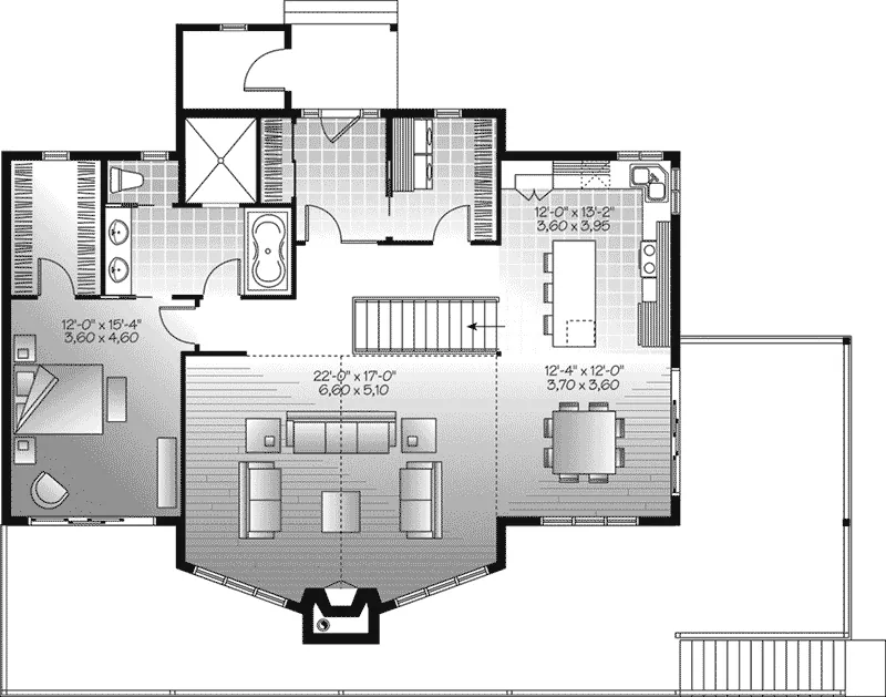 Cabin & Cottage House Plan First Floor - 032D-1084 - Shop House Plans and More