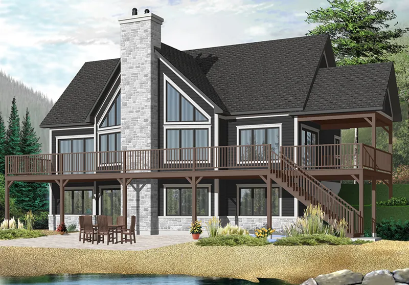 Mountain House Plan Front of Home - 032D-1084 - Shop House Plans and More
